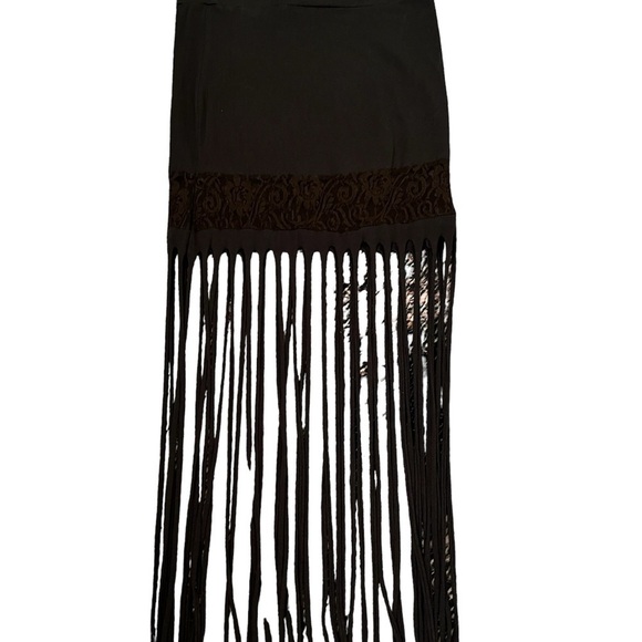 Fairy Woodland Hippie Boho Fringe Knit Brown Skirt  Handmade - Picture 5 of 5